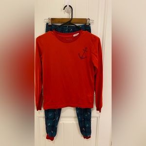 Yarn & Sea Boys Pajama Set Anchors Size Large
